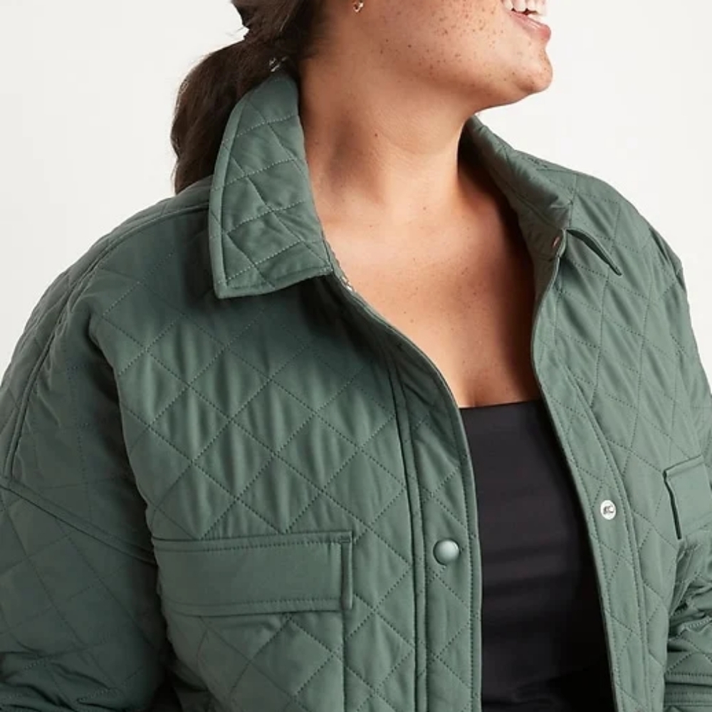 🆕️NWT Old Navy StretchTech Oversized Quilted Shacket - Picture 4 of 16